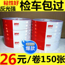 Reflected sticker truck sticker body red and white strip car warning logo luminous traffic vehicle safety film New