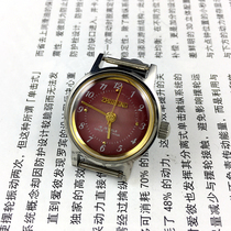 Tianjin Everest brand gold case jujube red digital dial manual mechanical Womens Watch send strap 1
