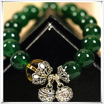 Natural Emerald agate braces chalcedony 925 silver beads crystal bracelet handmade jewelry female mother gift