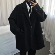 Ueno autumn winter woolen coat mens suit collar shoulder sleeve thick coat abstinence trench coat