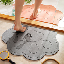 Bathroom Silicon Algae Clay Foot Mat Toilet Water Suction Speed Dry Foot Anti Slip Mat Toilet Doorway Mat Cute Kieseltfloor Mat