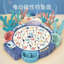 Children electric fishing toys magnetic fish children force early female Boy 1 A and 2 3 san 6-and-a-half-year-old baby puzzle