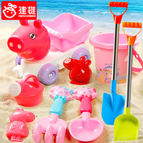 Beach toy set car Children girl baby dig sand shovel bucket to play sand tools Cassia toy sand