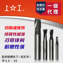 Shanggong straight shank keyway milling cutter Short series 3 4 5 8 10 12 14 15 16 18 20 Straight keyway milling cutter