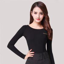 National standard dance jacket long sleeve Waltz dance practice uniform female adult modern dance round neck high collar friendship Latin dance