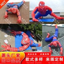 Giant inflatable hanging climbing wall Spider-Man gas model luminous semi-squatting Spider-Man model building Disc Mall Beauty Chen Decoration