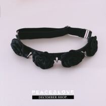 Black Rose Flowers Dark Black Teenage Girl Punk Leg Ring Sexy Fashion Ornaments Soft Girl Original Juku Stage Accessories Leggings Leg Accessories