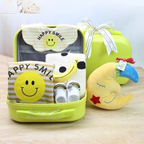  Newborn baby gift box autumn and winter browned cartoon newborn full moon baby harem climbing suit 100-day birthday gift