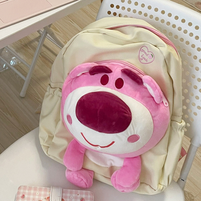 taobao agent Three dimensional doll, cute one-shoulder bag, plush Japanese backpack, for secondary school