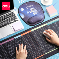 Deli mouse pad pad pad oversized boys wrist protection gaming small computer office shortcut keys Daquan cad