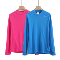 Foreign trade Womens knitted sportswear outdoor long sleeve base shirt Joker solid color slim round neck long sleeve T-shirt