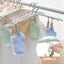 Travel portable folding clothes rack drying clothes hanging socks clip clothes rack Plastic environmental protection household travel supplies