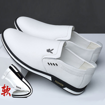 Spring Summer New Men Casual Leather Shoes Youth Soft Bottom Anti-Slip Lefu Shoes Fashion Brief About A Foot foot Lazy Shoes