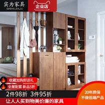  Living room partition cabinet entrance shoe cabinet double-sided solid wood entrance door hall cabinet screen cabinet decorative cabinet simple modern Chinese style