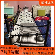European-style wrought widened splicing bed childrens boys and girls princess bed sofa bed single bed with guardrail customization