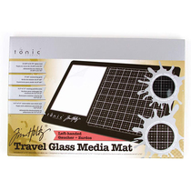 TimHoltz Glass media Mat dyed Handbook scrape with color matching mixed Glass pad