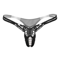 Ultra-thin Japanese hollow hollow pearl massage thong female sexy open file free from hot transparent temptation T pants