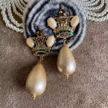 (G Home) Small Crown Elegant Retro Glazed Earbum 860 Deposit 460