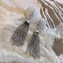 (G home) brand marking silver shell tassel ear clip 480 deposit 240
