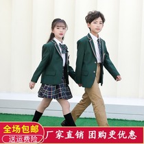 Primary school uniform suit spring and autumn British Academy style high-end custom suit three-piece children jk class suit winter