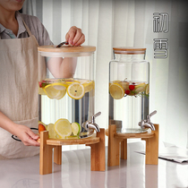 Bring your own faucet cold bucket glass restaurant special restaurant beverage juice bucket large capacity cold kettle high temperature resistant