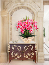 And home simulation bouquet PU hand feel butterfly Lansilk flower potted suit fake flower interior decoration living-room Xuanguan furnishing