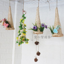 Handmade diy material package horn bamboo woven air hanging decoration corridor decoration kindergarten classroom ring creation wind bell hanging decoration