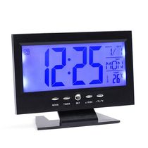 Thermometer alarm clock timer clock large screen luminous sensor sound control clock LED digital clock electronic calendar