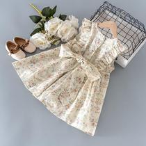 Girls dress 2021 new summer dress net red foreign princess dress baby floral chiffon skirt childrens dress