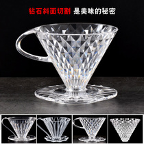Coffee filter Cup hand Cup household V60 filter paper drip cup resin coffee funnel portable coffee appliance