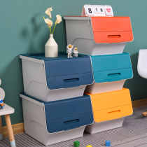 Plastic special large front open clamshell containing box Childrens toy clothing Snack Finishing Box Side Open Storage Box