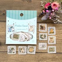Japan PapierPlatz × Moriyama Bioko Childlike Cute Rabbit Gold Foil Sticker Pack Constellation Wildflowers