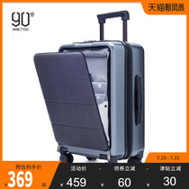 90-point side open suitcase Business front open cover line 20-inch boarding suitcase Silent universal wheel password trolley case