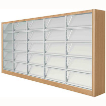 5-story conjoined single-sided steel wood Journal rack wooden steel single-sided double-column fireproof board side panel magazine rack