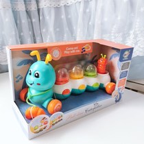 Infant early childhood education drag Caterpillar flash light shape color matching ball pull car toy baby Enlightenment crab