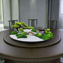 Large round dining table middle turntable decoration bonsai table core micro-landscape round table flower turntable Chinese flower decoration