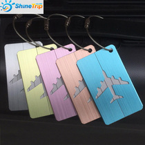 Travel aluminum alloy luggage tag metal boarding pass travel case check-in plate travel trolley case logo tag