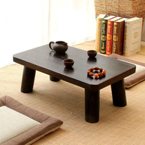 Burned tung wood tatami small tea table Japanese tatami small table floating window tea table floating window table floor kang table