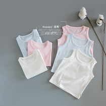 Jacquard breathable mesh cotton summer vest baby soft pajamas knitted home vest children hurdles
