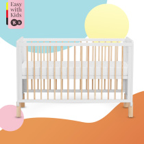 Baby cot Solid wood bed multi-function splicing bed can move newborn without paint BB bed