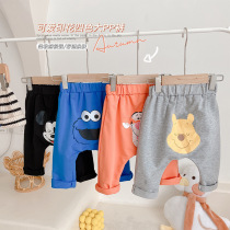 Baby PP pants spring autumn baby Han version Cartoon Casual Pants Kiddie Big Fart Pants Bag Farty Pants Kharen Pants Out