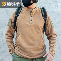District 7 Henry collar tactical clothes men spring and autumn outdoor fleece fleece fleece velvet stand collar jacket casual warm clothes