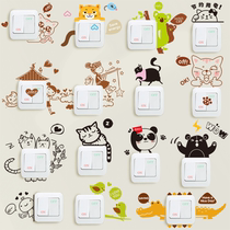Cartoon cute switch stickers wall stickers socket decorative stickers removable creative wedding room wall switch stickers pvc
