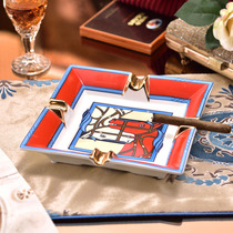 Bone porcelain H Home minimalist personality horse ashtray Creative extravaganza Ceramics Living Room Office Home Big Number Ktv Tide