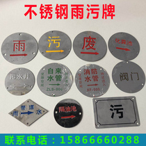 Direct sales stainless steel corrosion rain and sewage waste water well cover sign plate grease tank septic tank pipeline direction brand Haodi