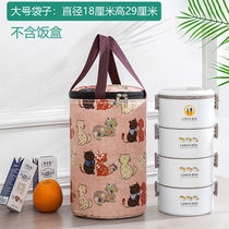 Round thickened aluminum foil insulation lunch box bag Large capacity insulation bucket waterproof mommy tote bag Lunch bag storage bag