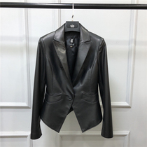 2021 New European station leather small suit women short pure leather sheepskin leather coat waist thin Korean version