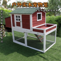  Outdoor wooden rabbit cage Double-layer rabbit nest Household chicken cage Chicken coop Laying hens nest Loft pigeon nest loft cage