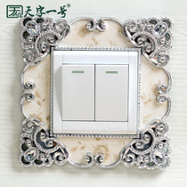 Switch wall sticker protective cover double open switch set creative living room bedroom European light wall socket decorative plastic