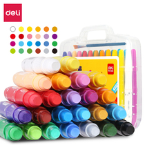 Deli water-soluble oil painting stick 24 colors 12 colors childrens color rotating crayon set Kindergarten washable baby brush stick stick color toddler graffiti pen Primary school colorful stick